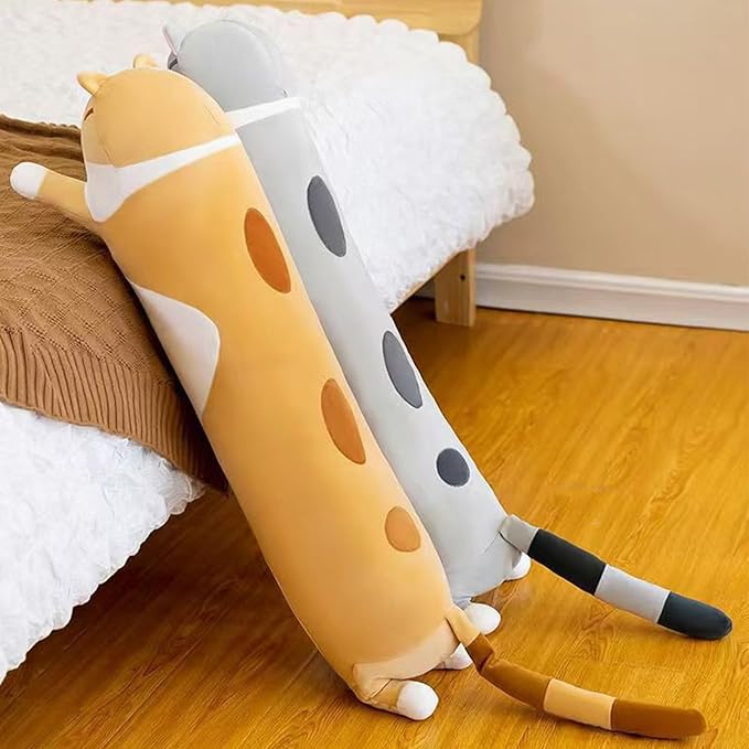 Long Cat Plush Pillow Soft Cat Hugging Pillow Stuffed Animal Pillow Cute Kitty Throw Pillow Gift for Boys Girls(130cm/51.18inch,Pink