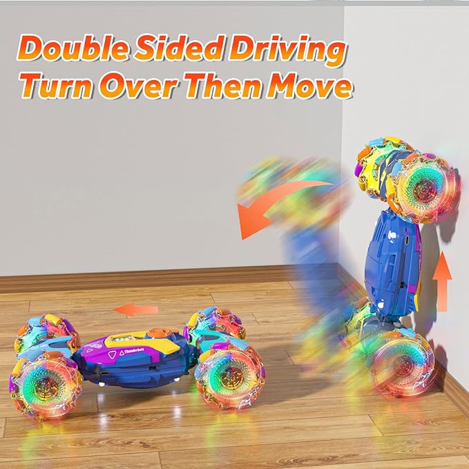 maxkes Gesture Sensing RC Stunt Car - Boys Toys Age 6-8-12, 4WD Hand Controlled Remote Control Twist Car with Light & Music, Cool Birthday Presents and Ideas Gifts for Kids Age 7 9 10 11 12 Years Old