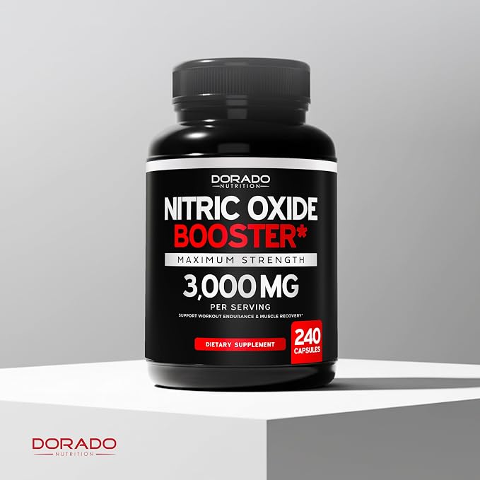 Nitric Oxide Supplement for Men (240 Count) L Arginine L Citrulline 3000mg - Stamina, Endurance, Performance for Workouts - NO Supplements for Men - Gluten Free, Non-GMO (240 Vegan Capsules)