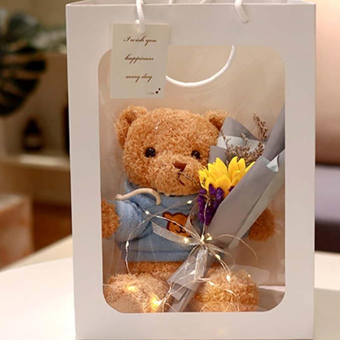 Bear Clothes for 6-8inch Stuffed Bears 2Pcs Hooded Cute Stuffed Animal Clothes Cartoon DIY Decorative Clothes Stuffed Animal Clothing & Accessories, Bear Plush.