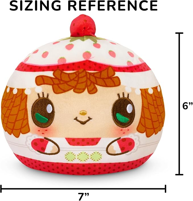 TeeTurtle Strawberry Shortcake Scented Reversible Plush - Strawberry Shortcake and Custard - Cute Kawaii 6" Strawberry Scented Plushie