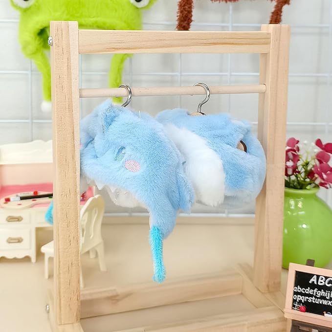 Doll Clothes, Compatible with Labubu, Animal-Inspired Hoodie Outfit with Accessories, Soft Fabric Collectible Apparel for Display (NO Doll) (Blue Shark)