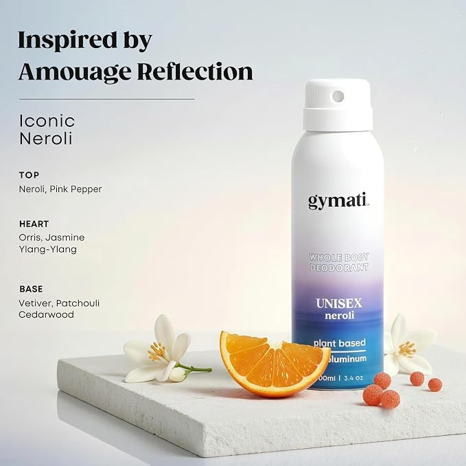 Gymati Natural Body Deodorant Spray Aluminum Free - Unisex - Pack of 2