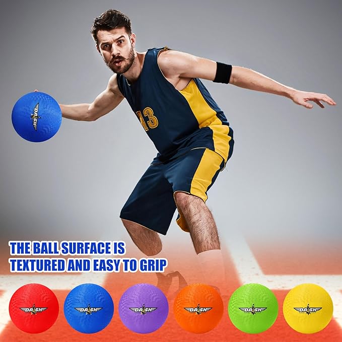 Jerify 8.5 Inches Playground Balls Kickball Bulk, Colorful Inflatable Sports Bouncy Balls, Dodgeball, Kickball for Official Play, and Fun Indoor and Outdoor Toys and Gift