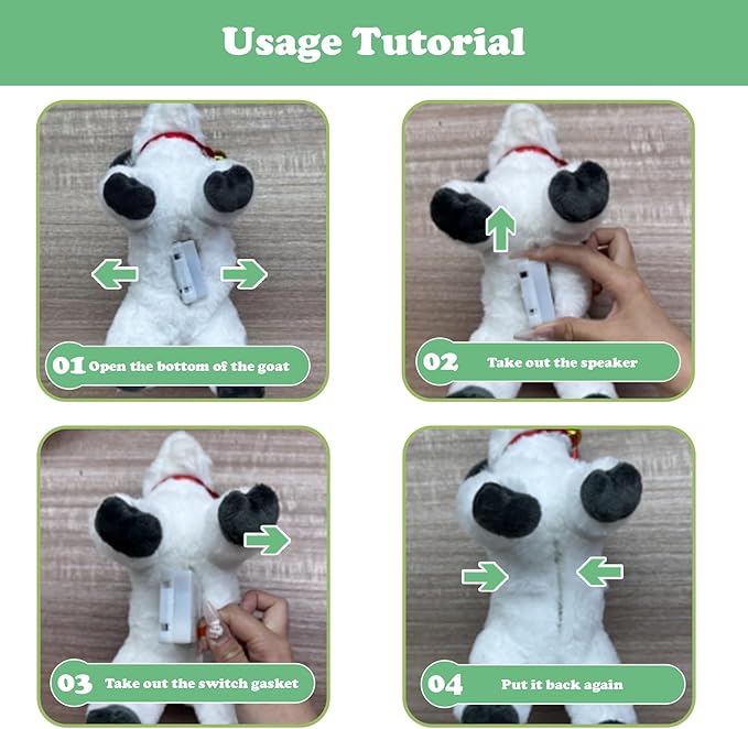 Screaming Standing Black Goat with Bell Plush Animal Toy 10in, Realistic Screaming Goat Plush Toy, Cute and Funny Black Goat Animal Plushies Model Gift Collection for Kids