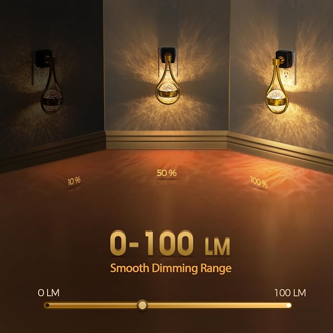 LED Night Lights Plug into Wall, 330° Rotating Night Light | Dusk to Dawn Sensor, 0-100LM Dimmable Nightlight Adjustable Brightness, 3000K Warm White for Hallway, Bedroom, Stairway