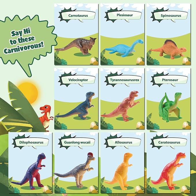 Dinosaur Bath Bombs for Kids with Surprise Inside, 10 Pack Natural Dino Eggs with Exclusive Carnivorous Dinosaur Toys, Fizzing Fun Gifts for Boys Girls, Dinosaur Toys for Kids Ages 3-9