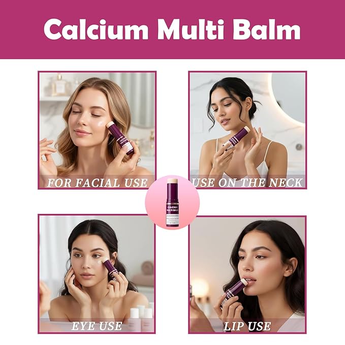 Calcium Multi Balm Stick, Calcium Volume Multi Balm, Korean Collagen Hydrating & Moisturizing Stick, Anti-Aging, Firming Skin, Reduce Fine Lines, Suitable for Face, Eyes, Neck (2)