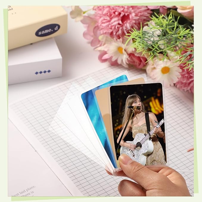 200 Pcs Photocard Sleeves for Kpop 58×89mm Clear Photo Card Sleeves PVC Free & Acid Free Photocards Holder for Kpop Albums Photo Cards