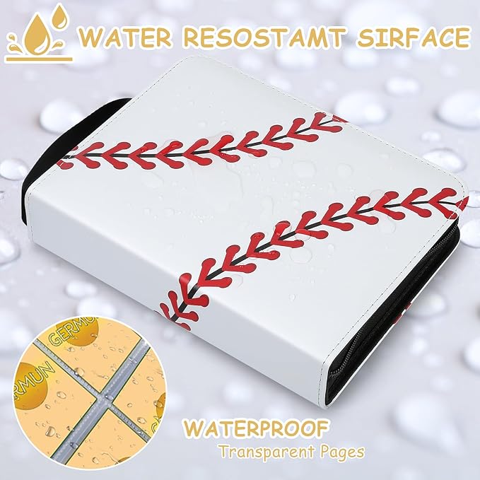 GERMUN Baseball Card Binder - 9 Pocket, Premium PU Card Book, Card Holder Binder, Compatible with MTC, TCG, Game & Sports Cards