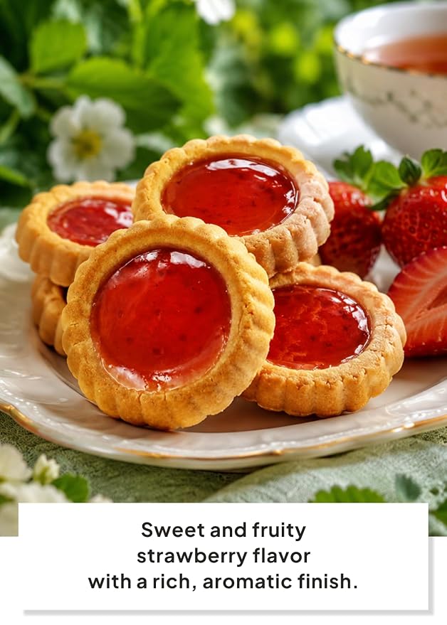 Korean Food CW Flang Strawberry Cookies, Strawberry Jam Filled, 5.64oz | Buttery Texture, Coffee Pairing, Sweet Snack, Korea Favorite, Bakery Style