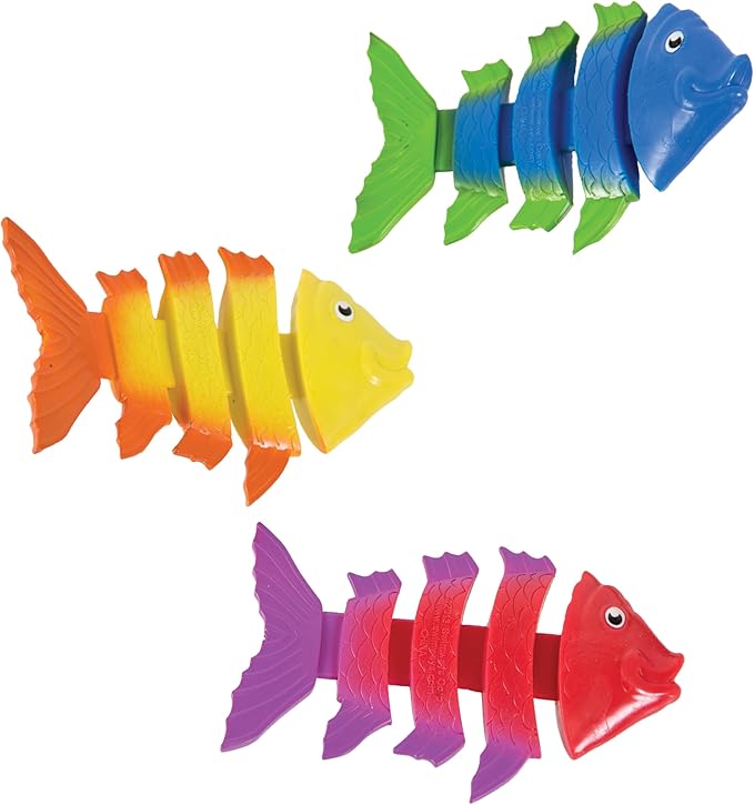 SwimWays Fish Styx Kids Fish-Shaped Pool Diving Toys (3 Pack), Bath Toys & Pool Party Supplies for Kids Ages 5 and Up