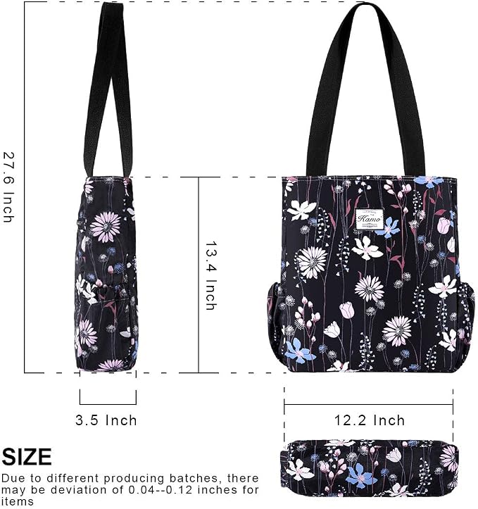 KAMO Floral Tote Bag - Waterproof Lightweight Handbags Travel Shoulder Bag for Hiking Yoga Gym Swimming Travel Beach
