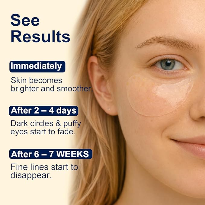 Tintark Hydrogel Under Eye Patches for Puffy Eyes & Dark Circles – 28 Pairs + 2 Eye Serums, Cooling Eye Masks with Caffeine, Vitamin C & Niacinamide for Depuffing, Brightening & Tired Eyes