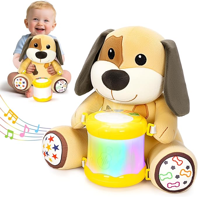 Baby Toys 6-12 Months, Puppy Musical Plush with Lights, ABCs, Animal Sounds, Numbers, Infant Early Learning Toy,Christmas Birthday Gifts for 6+ Month Boys &Girls