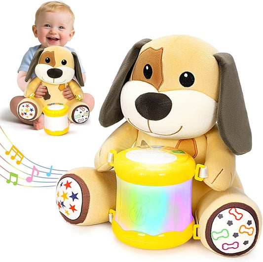Baby Toys 6-12 Months, Puppy Musical Plush with Lights, ABCs, Animal Sounds, Numbers, Infant Early Learning Toy,Christmas Birthday Gifts for 6+ Month Boys &Girls