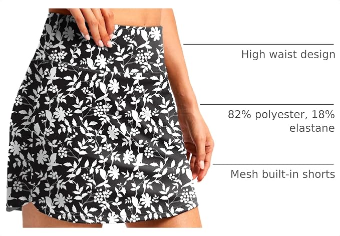 G Gradual 16"/18" Skorts for Women Golf Skirt with 2 Pockets Summer Casual | Built-In Shorts, High Waist, Soft 4-Way Stretch, Breathable Mesh Liner, Tennis Pickleball Athletic Wear, Easy To Match