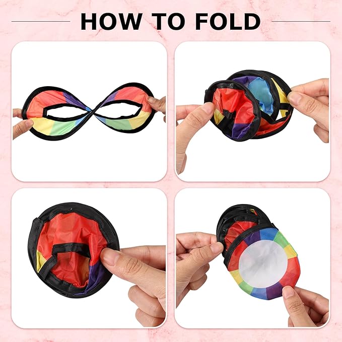 16 Pcs Foldable Flying Disc Ring with Bags 8.7'' Handheld Folding Fly Cooling Fans Fun Game for Adults Outdoor Pool Beach Backyard Activity Summer Birthday Party