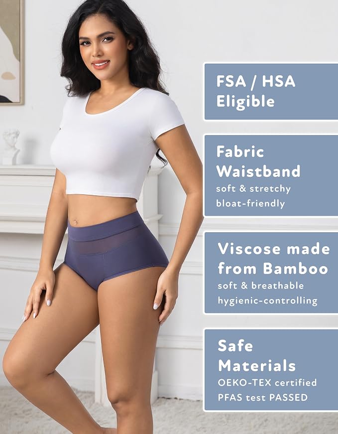 Goat Union Overnight Period Underwear for Women Heavy Flow, Leakproof Menstrual Panties Full Coverage
