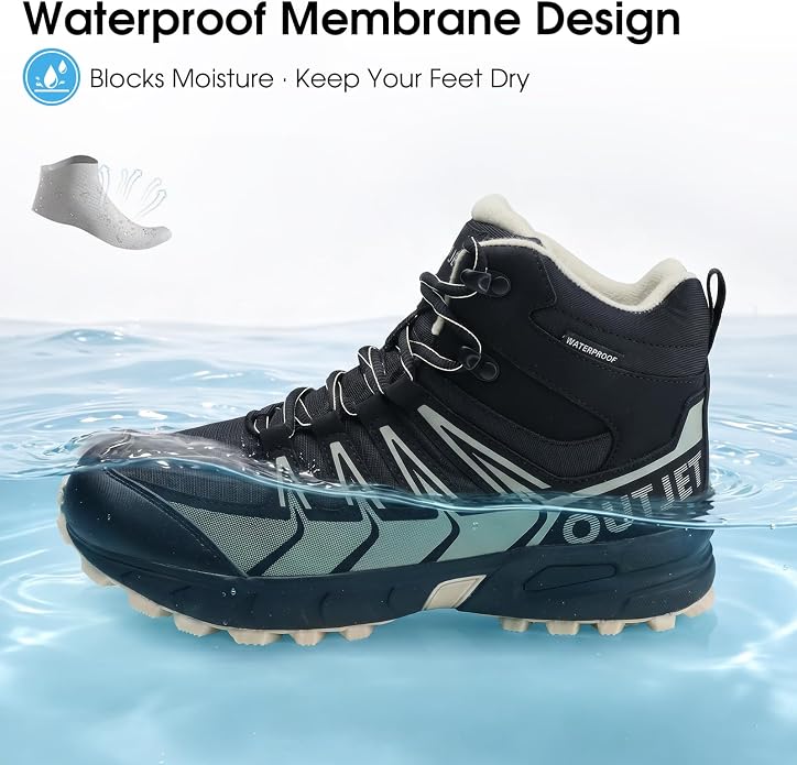 Women's Waterproof Hiking Boots Lightweight Comfortable Non-Slip Outdoor Walking Trekking Trails Boot