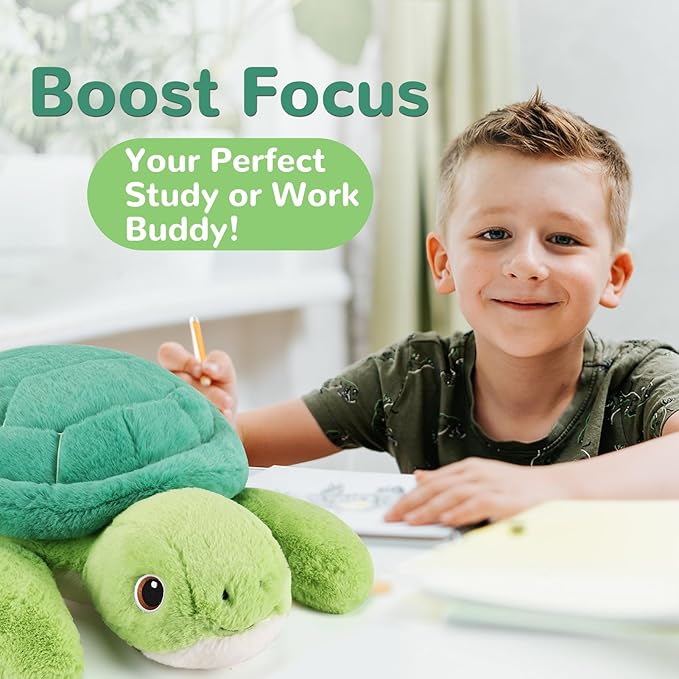 Turtle Weighted Stuffed Animals - 12 Inch 1.0 Pounds Weighted Plushies Sea Turtle Stuffed Animal - Small Tortoise Plush Pillow - Cute Plush Toy Gifts for Kids & Adults (12" 1.0 lbs)