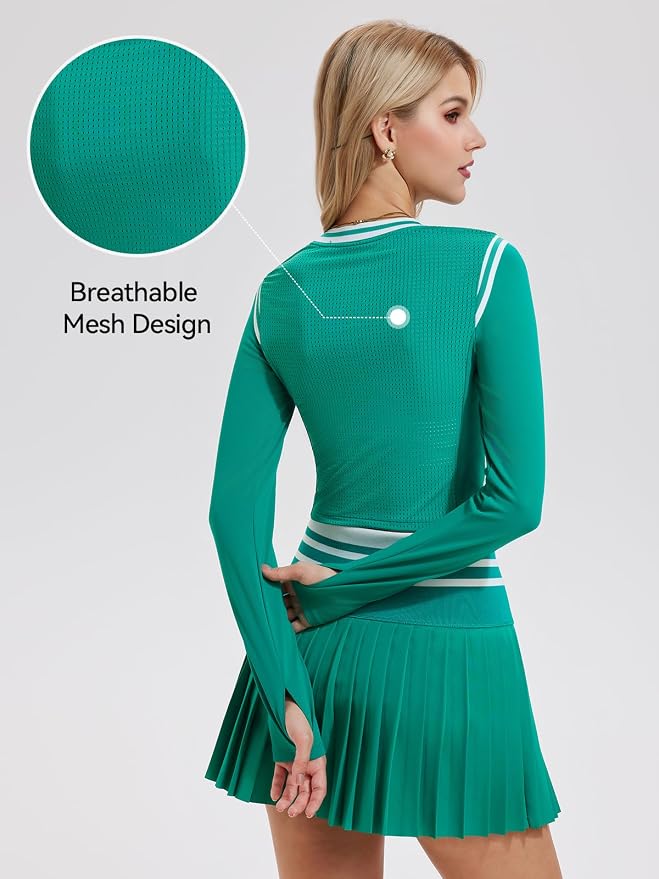 Two Piece Tennis Skirt Set for Women High Waisted Pleated Athletic Golf Skirt Sets Women 2 Piece Outfits with Pockets