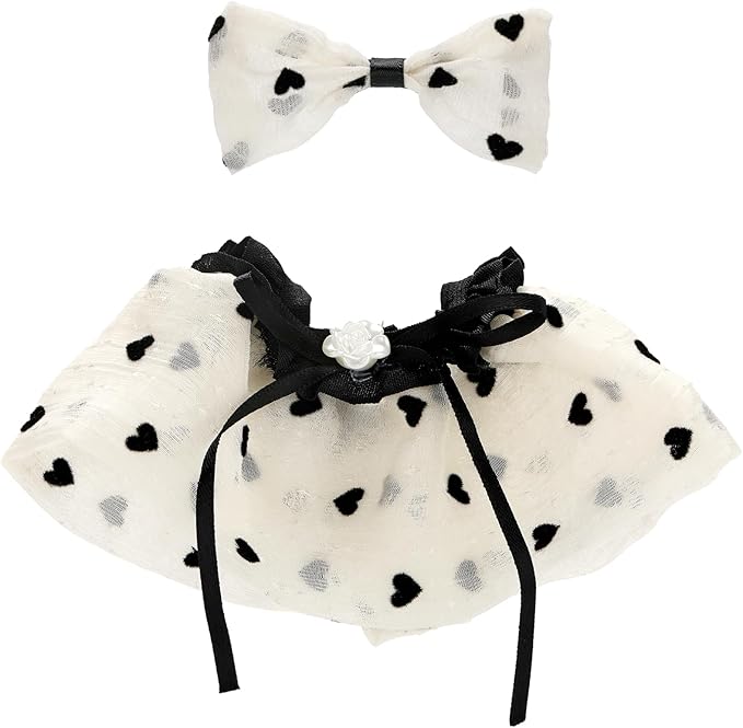 Doll Clothes for Labubu 17cm Have a Seat & Exciting Macaron & Big into Energy Series Dolls, Adorable Chic Dress Set for 17cm Dolls Accessories (Camellia Skirt + Hairband)