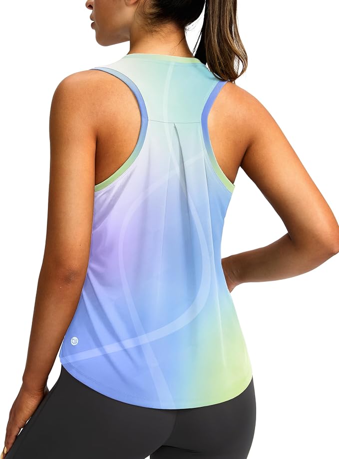 Women's Workout Tops Racerback Athletic Tank Tops Sleeveless Loose Fit Yoga Running Gym Shirts for Women