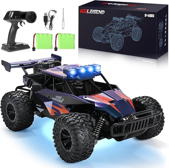 kolegend Remote Control Car for Boys, 2.4GZh RC Cars, 1:12 Monster RC Truck Off Road with LED Headlight and Rechargeable Battery Gifts for Adults Boys 8-12