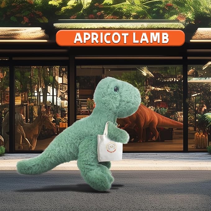 Apricot Lamb Toys Plush Dinosaur Stuffed Animal Soft Cuddly Perfect for Girls Boys (Green Dinosaur, 10 Inches)