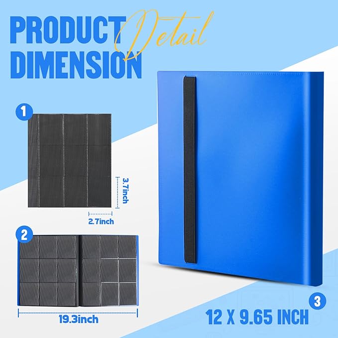 Card Binder 9-Pockets,Trading Card Binder,20 Pages, 360 Card Capacity Collection Binder, Card Folder for MTG, TCG, Game Cards & Sports Cards (Light blue)