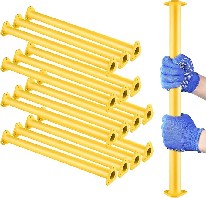 21.5 Inch Metal Monkey Bars Ladder Rungs Set for Backyards Playground and Children Indoor and Outdoor Climbing Kit, Set of 15 (Yellow)