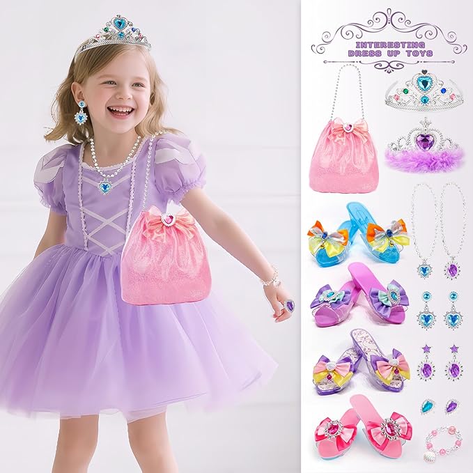 Princess Dress Up Toys for Little Girl,Jewelry Boutique Role Play Gift Set,Toddler Dress Up Kids Toys for 3-6 Years Girls Birthday Party