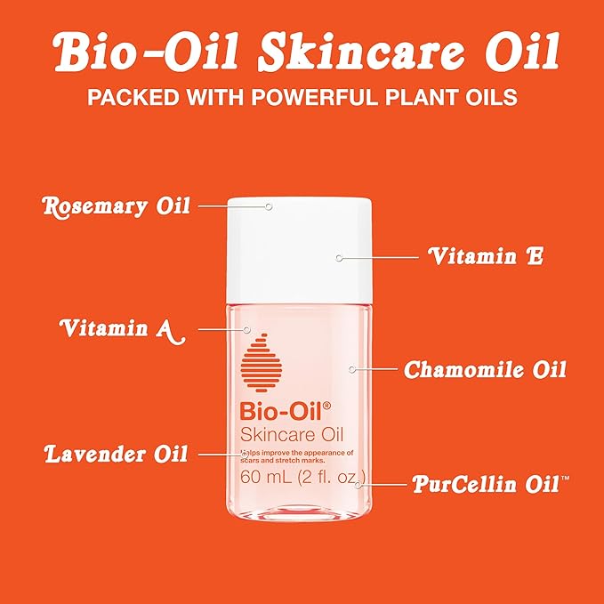 Bio-Oil Skincare Body Oil Serum for Scars and Stretch Marks, Face and Body Moisturizer with Vitamin E & A for Sensitive Dry Skin, Dermatologist Recommended, Non-Comedogenic, 2 oz, Case of 24