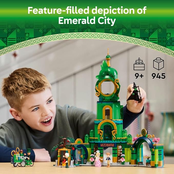 LEGO Wicked Welcome to Emerald City, Collectible Game for Girls and Children from 9 Years with Tower Toy to Build and 5 Movie Characters including Glinda and Elphaba, Gift Idea 75684