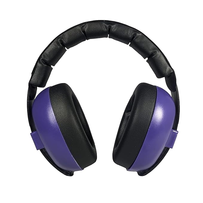 BANZ Baby Earmuffs – Noise Cancelling Headphones for Infant & Toddler Hearing Protection, Baby Ear Muffs Noise Protection, ANSI Certified, Ages 0–2 Years, Adjustable - Dark Purple