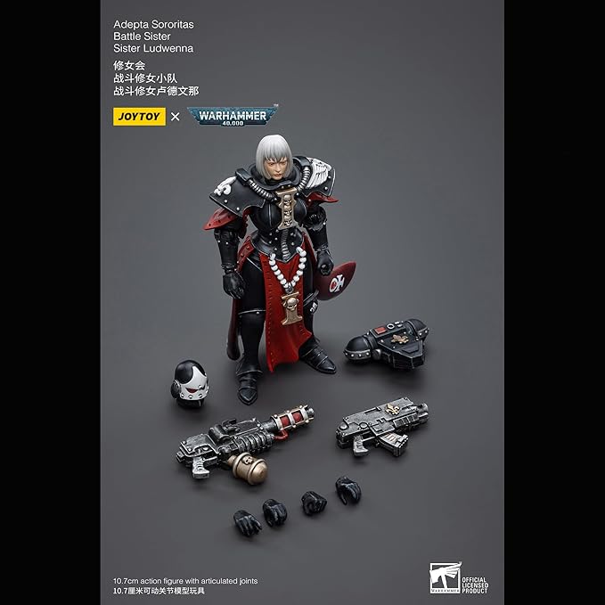 JOYTOY 1/18 Action Figures - Warhammer 40,000 Adepta Sororitas Battle Sister - 5PCS/4‘’,Classic Character,Collectible,Age 15 and Above