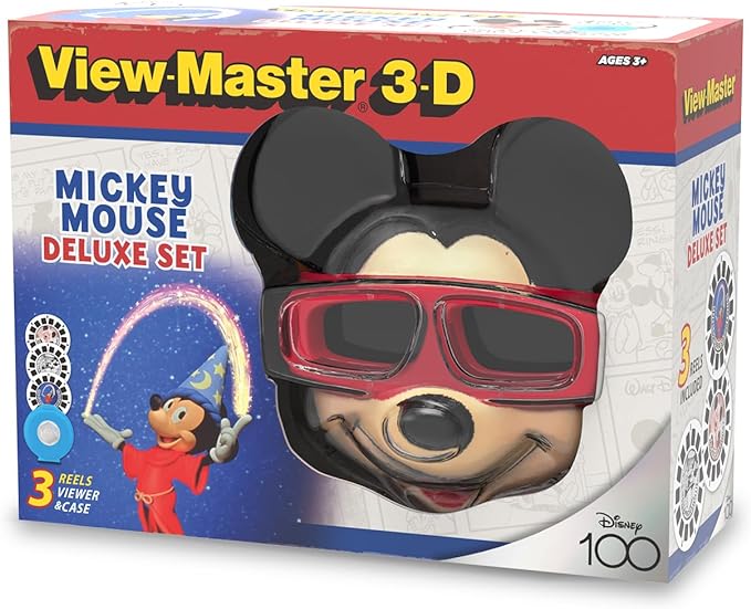 View-Master Mickey Mouse Deluxe Set, Disney 100 Edition - STEM, Retro, Fun Learning Toy for Kids and Adults, Toddlers, Ages 3+