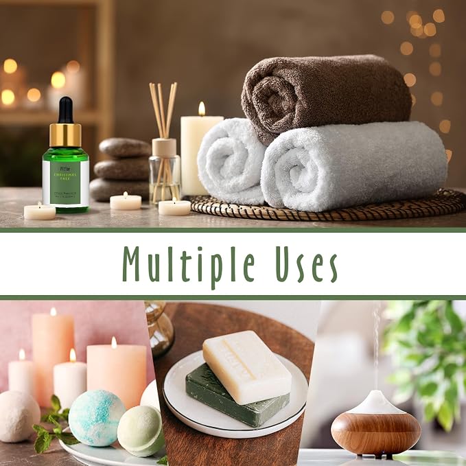 MitFlor Christmas Tree Fragrance Oil, 30ml Winter Holiday Diffuser Oil Scents, Large Size Premium Fragrance Oil for Soap Candle Making, Essential Oil for Diffusers for Home