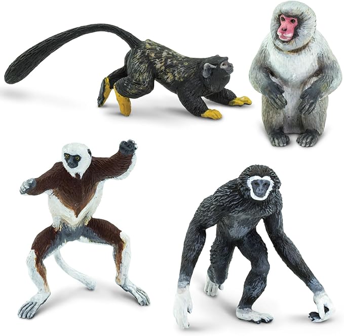 Safari Ltd. Primates TOOB - Figurines of Various Monkeys - Fun Educational Play Toy for Boys, Girls & Kids Ages 3+