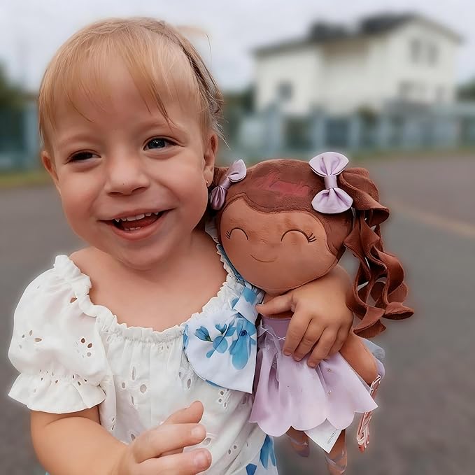 Gloveleya Personalized Ballerina Doll with Custom Name – Soft Plush Baby Girl Gift for Birthday, Christmas, Baby Shower & Keepsake – 13 Inch Lavender Ballet Girl Toy
