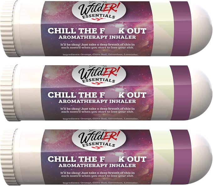 Wild Essentials 3 Pack of Chill The F Out Aromatherapy Nasal Inhalers Made with 100% Natural, Premium Grade Essential Oils to Help Calm Your Spirit - Relaxing