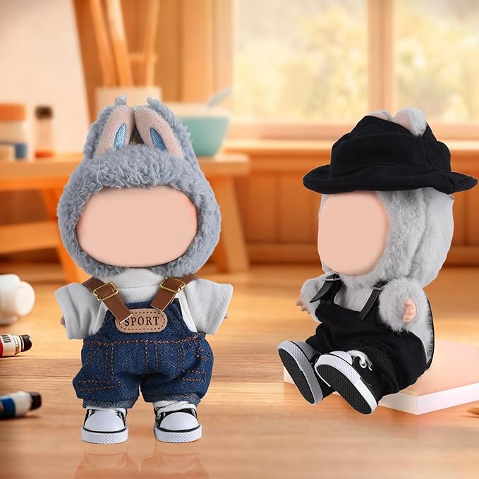 2025 New Version Doll Shoes, 1 Pair Premium Black Canvas Shoes, Perfect Match for bubu Clothes, Shoes for 15&17cm Doll Accessories