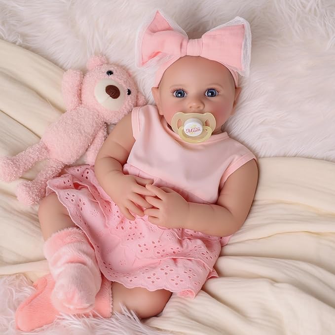 BABESIDE Lifelike Reborn Baby Dolls - 20-inch Cute Realistic Baby Doll Newborn Girl Soft Cuddly Real Life Baby Dolls with Accessories for Kids Age 3 4 5 6 7 8 9 Years Playing and Gift Giving