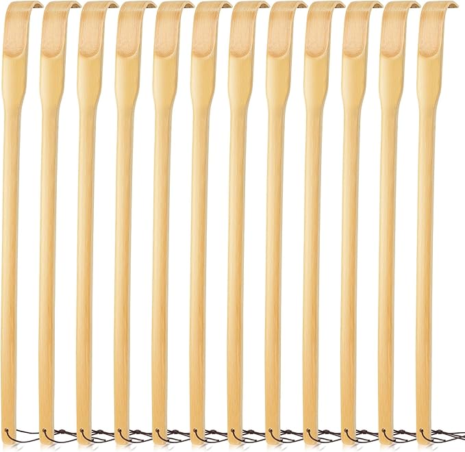 Bamboo Back Scratcher,16.5" Wooden Back Scratchers for Men Women,Strong Sturdy Self-Massager for Scratching Itches On Back, Arm, Leg, Head, Body, Best Gift for Pregnant Women, Elderly（12PCS ）