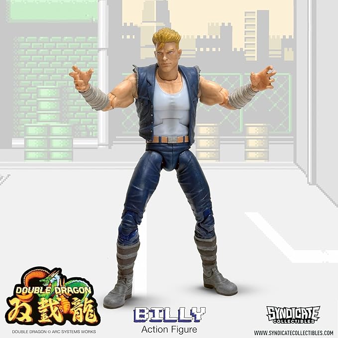 Toynk Double Dragon Billy Lee 7-Inch Deluxe Articulated Action Figure with Accessories
