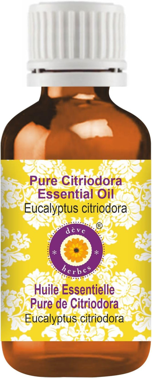 Deve Herbes Pure Citriodora Essential Oil (Eucalyptus citriodora) Steam Distilled 5ml (0.16 oz)