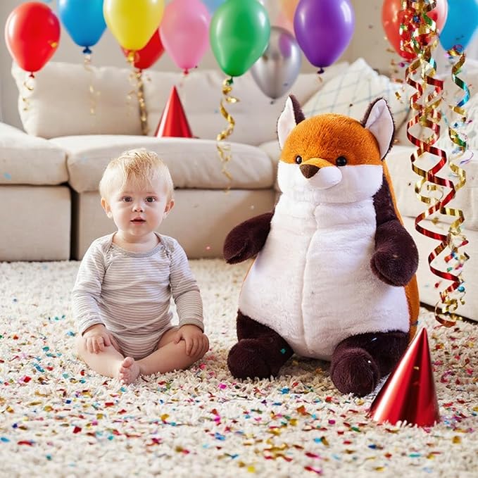 ARELUX Giant 22in Big Fox Plush Large Stuffed Animal Hugging Pillow: Soft Jumbo Sleeping Body Warm Fluffy Pillow Adorable Chubby Plushie Toy Gifts for Boys Girls