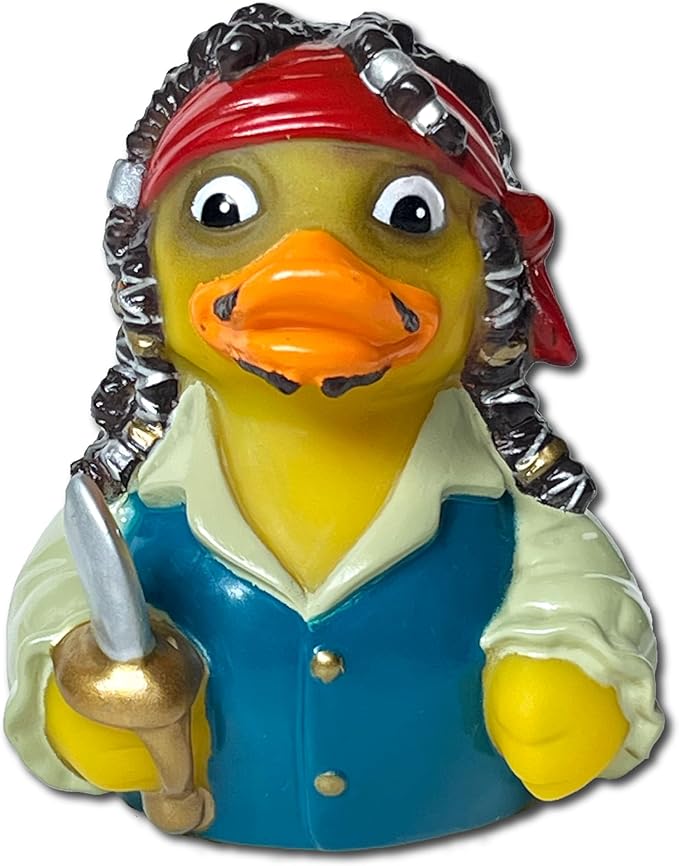 CelebriDucks - Captain Quack Mallard - Pirates of The Quackibbean - Floating Rubber Ducks - Collectible Bath Toys Gift for Kids & Adults of All Ages