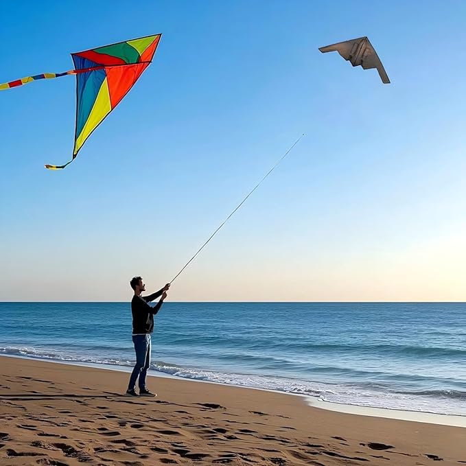 Big Kite, B2 Bomber Model Kites,1:26Perfect Remake, A Kite of Choice for Adults and Military hobbyists、Equipped with 300 metres /984 Foot String Plate and a Pair of Cut-Resistant Gloves